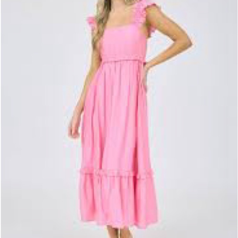 Blu Pepper Pink Textured Dress